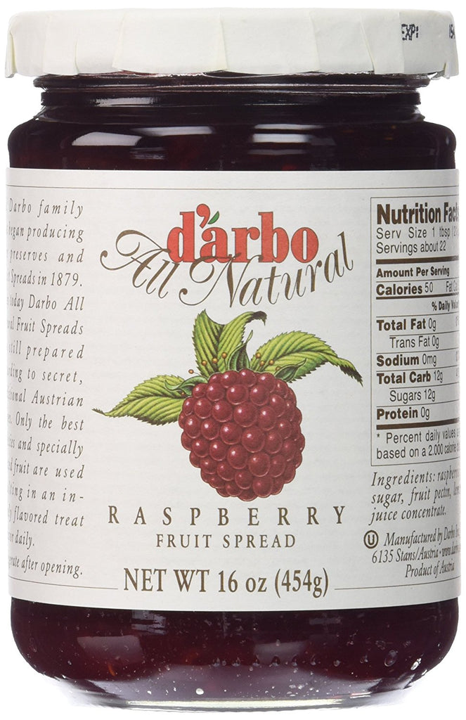 D'arbo Raspberry Fruit Spread, 16 oz