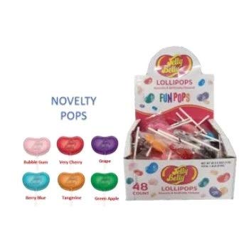 Adam & Brooks Jelly Belly Lollipops Candy, 0.6 Ounce - 48 Count Display Box