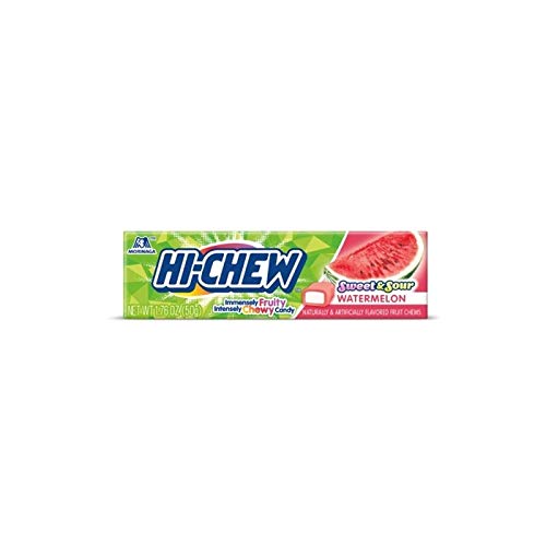 Hi-Chew Sensationally Chewy Japanese Fruit Candy, Sweet & Sour Watermelon 1.76 Ounce (Pack of 15)