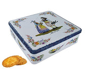 La Trinitaine, French Brittany Galettes au Beurre (Butter Cookies) in Mini Quimper Tin, Faience Couple, 4.6 OZ
