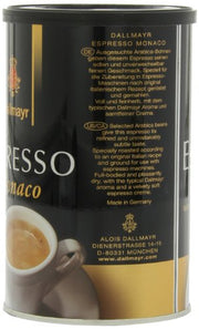 Dallmayr Gourmet Coffee, Espresso Monaco (Ground), 7-Ounce Tins (Pack of 4)