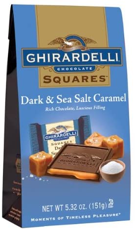 Ghirardelli Dark and Caramel Sea Salt, Chocolate Squares, 5.32 oz. (Pack of 2)