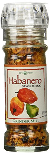 Dean Jacob's Habanero Seasoning Glass Grinder Mill ~ 2.2 oz.