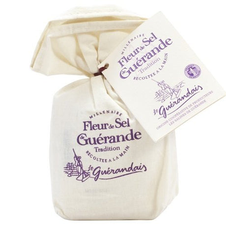 Fleur de Sel Sea Salt from Guerande in a Linen Bag