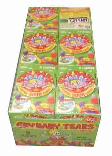 Cry Baby Tears Extra Sour Candy, Five Flavors, 1.9-ounce Boxes