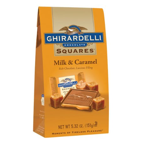 Ghirardelli Milk Chocolate Caramel Filled Squares Bag, 5.32 Oz