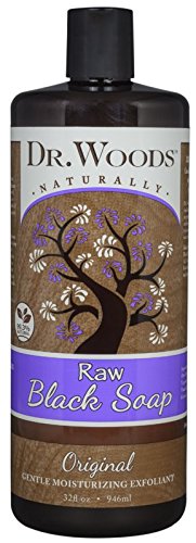 Dr. Woods Raw Black Moisturizing Castile Soap, 16 Ounce