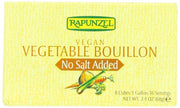 Rapunzel Pure Vegan Vegetable Bouillon, No Salt Added, 8 Cubes, 2.4-Ounce Packages (Pack of 6)