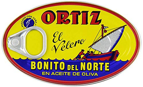 Ortiz Tuna in Olive Oil 3.95 Oz Oval Tin Pack of 6 Kosher