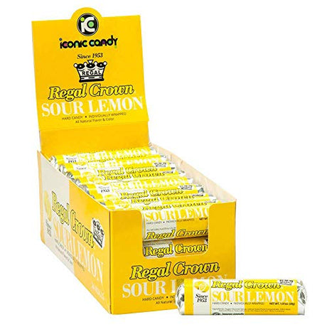 Regal Crown Hard Candy Rolls - Sour Lemon 24 ct