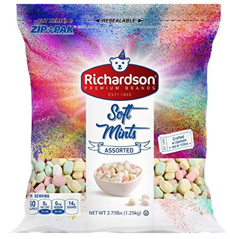 Richardson Pastel Soft Mint Candy, 2.75 LB Resealable Bag