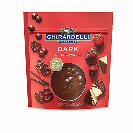 Ghirardelli Candy Making and Dipping, Dark Chocolate Melting Wafers, 10 Ounce Bag (Pack of 2)