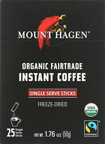 Mount Hagen Organic Single Serve Instant Coffee Stick Packs, 25 Count (Pack of 8)
