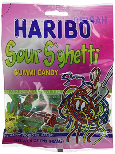 Haribo Sour Spaghetti Gummy Candy, 5 oz