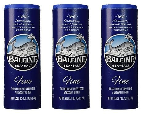 La Baleine Sea Salt Canister, Fine, 26.5 oz (Pack of 3)