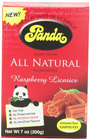 Panda All Natural Licorice Chews Raspberry, 7-Ounce Packages (Pack of 12)