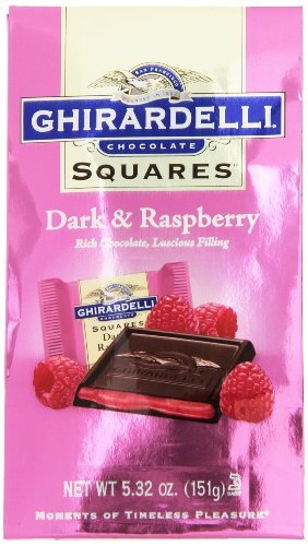Ghirardelli Dark and Raspberry Squares Stand Up Bag, 5.32 Ounce by Ghirardelli