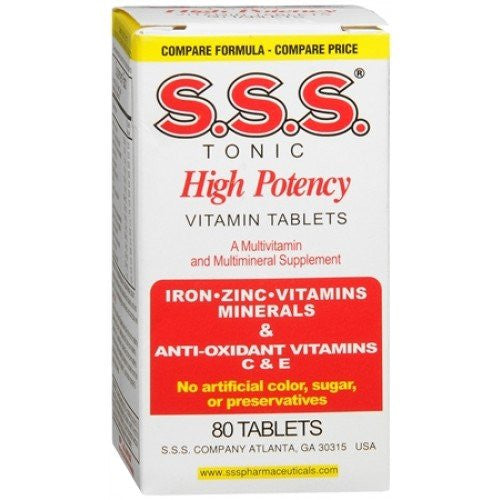 S. S . S. Tonic Vitamins and Minerals 80 Tablets