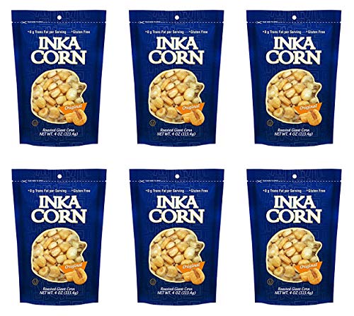 Inka Corn, Gluten Free Roasted Giant Corn, Original Flavor, 4-Ounce (Pack of 6)
