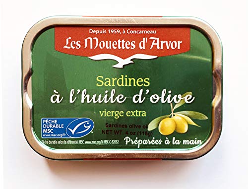 Mouettes d'Arvor Gonidec French Sardines Fillets in Extra Virgin Olive Oil - 4 oz.