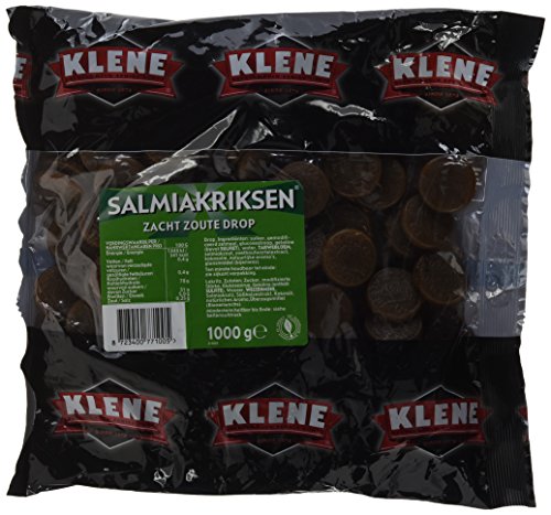 1 Kilo/2.2lbs -KiloBag - Klene Salmiak Riksen zacht zout Drop (Salmiak Coins soft salty Licorice)
