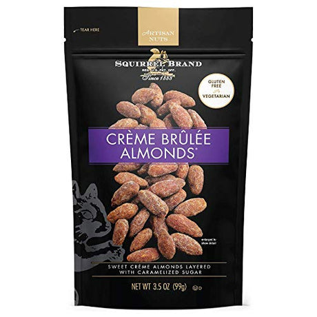 Squirrel Brand Crème Brûlée Almonds 3.5 oz - Pack of 6
