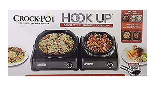 Crock Pot Hook Up Connectable 2Qt Round + 5Qt Oval Slow Cooker + 2 Ser