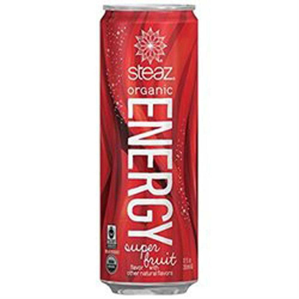 Steaz Organic Energy Fuel Drink, Super Fruit, 12 OZ (Pack of 12)