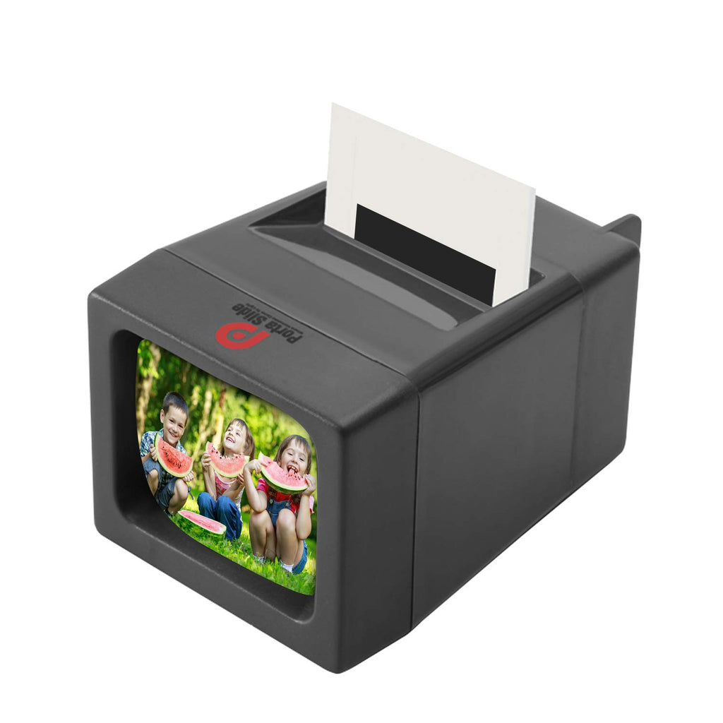 Porta Slide Illuminated Slide Viewer Battery Operated & Pressure Activated LED Transparency Viewer for 2x2 & 35mm Photographs, Film, Pictures Tabletop & Handheld Portable Device w/Cleaning Cloth