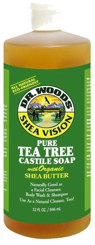 Dr. Woods Pure Tea Tree Castile Soap with Organic Shea Butter, 32 Ounce