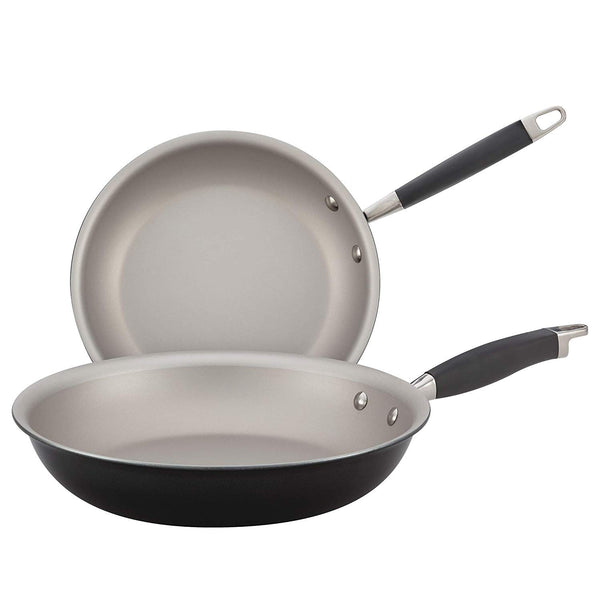 Anolon Advanced Hard-Anodized Nonstick French Skillet 10 and 12 - Inch-  Pewter
