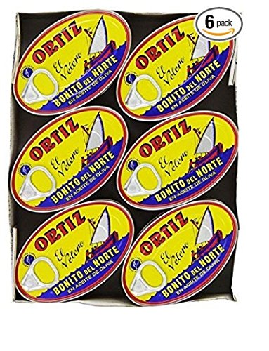 Ortiz Bonito Del Norte Tuna in Olive Oil 3.95 Oz Oval Tin (Spain) 6 Pack