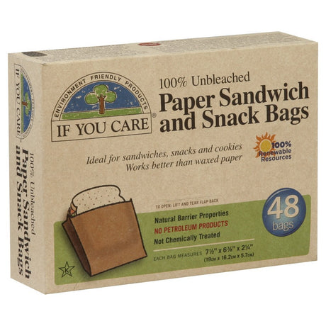 If You Care 100% Unbleached Paper Snack & Sandwich Bags, 48ct