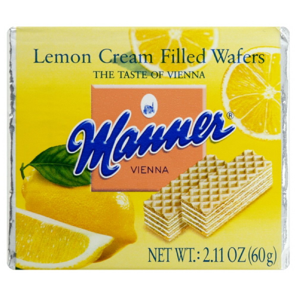 Manner Lemon Cream Filled Wafers 2.54 oz (Pack of 12)