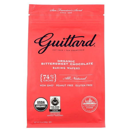 Guittard Organic Bittersweet Chocolate 74% Dark Baking Wafers, 12 Ounces