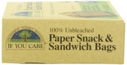 If You Care 100% Unbleached Paper Sandwich AND Snack Bags, 48-Count Packages (Pack of 6)