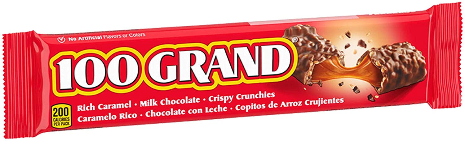 100 Grand Crispy Milk Chocolatey With Caramel Fun Size Halloween Candy Bag,  10 oz - Gerbes Super Markets