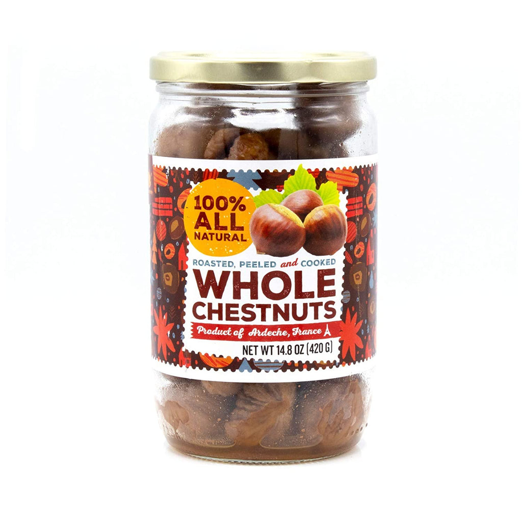 Roasted Peeled and cooked whole chestnuts