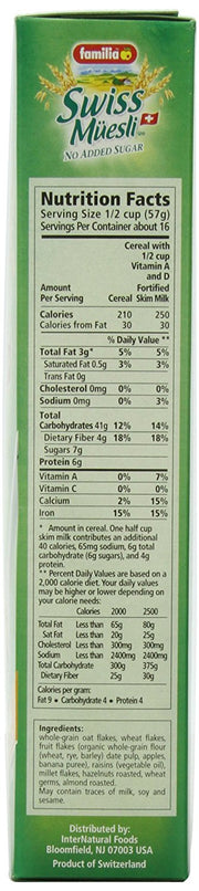 Familia Swiss Muesli Cereal, No Added Sugar, 32-Ounce Boxes (Pack of 6)