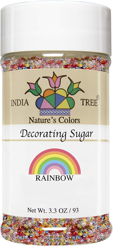 India Tree Nature's Colors Rainbow Mix Decorating Sugar, 3.3 Ounce
