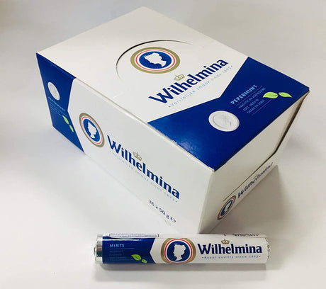 Fortuin Wilhelmina Peppermints - Rolls of 49 gr. / 1.7 Oz. (Pack of 36 in display)