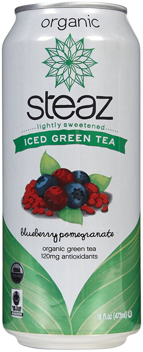 Steaz Iced Green Tea W/ Pomegranate & Blueberry-16 oz