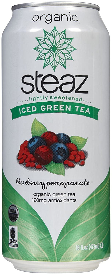Steaz - Lightly Sweetened Iced Green Tea Blueberry Pomegranate