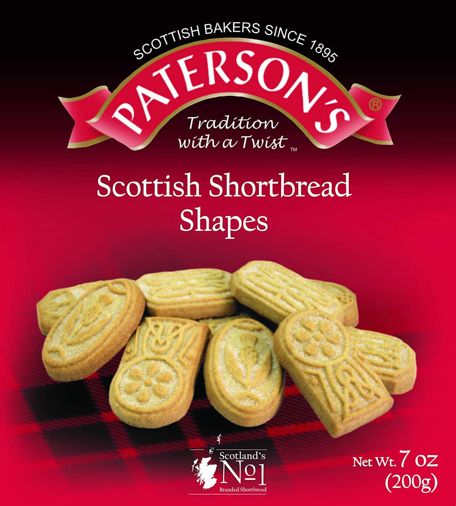 Paterson's Scottish Shortbread Heritage Shapes Assortment 200 g, 7 oz, Scottish Cookies, Butter Cookies, Christmas Tea Cookies, Premium Scotch Shortbread (Pack of 1)