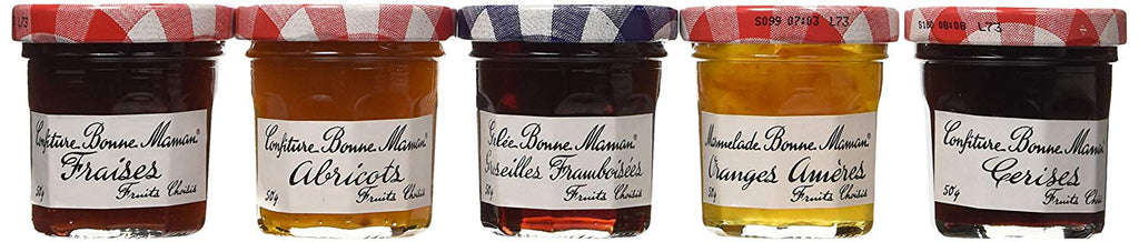 Bonne Maman Assorted Mini Jams - Strawberry, Apricot, Raspberry, Orange Marmalade, Cherry - 8.82 ounces total