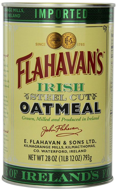 Flahavan's Irish Steel Cut Oatmeal Tin, 28-ounces (Pack of 2)