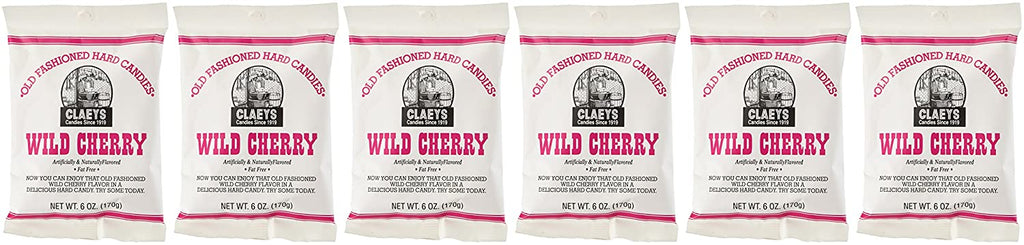 Claey's Old Fashioned Hard Candy Wild Cherry Pack of 6