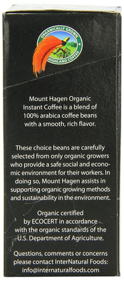 Mount Hagen Organic Instant Regular Coffee, 25 Count Single Serve packet