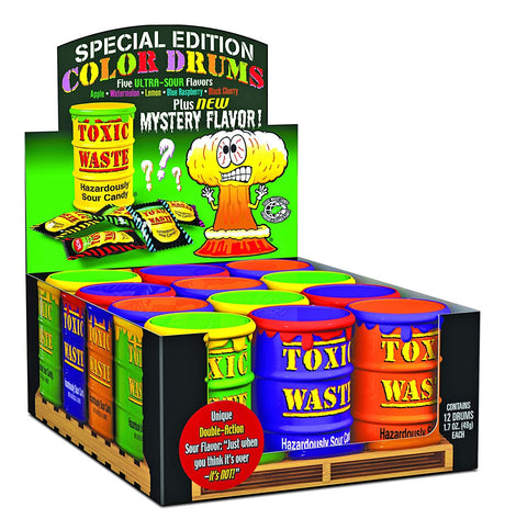 TOXIC WASTE Special Edition Color Drums, Assorted Flavors, 1.7 Ounce (Pack of 12)
