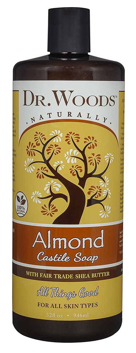Dr. Woods Pure Almond Castile Soap with Organic Shea Butter 32 Ounce